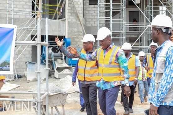 Lands minister inspects construction works on new Minerals Commission office in Ashanti