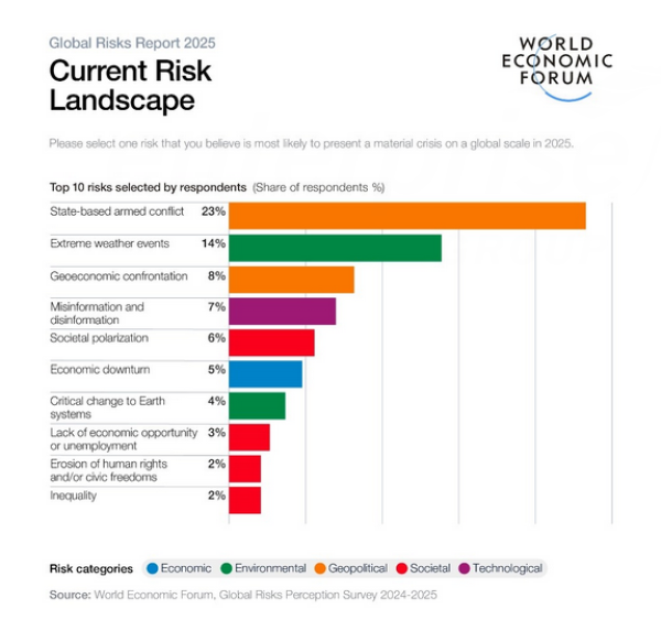 Global Risks Report 2025: Conflict, Environment and Disinformation Top Threats