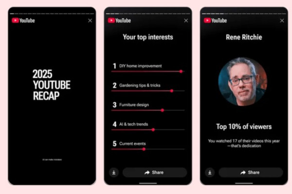 YouTube releases its first-ever recap of videos you’ve watched 