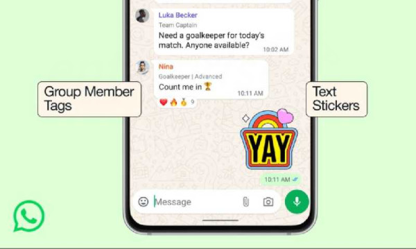 WhatsApp rolls out new group chat features, including member tags