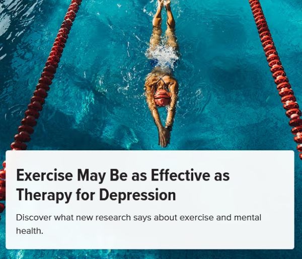 Exercise for Depression Yields Similar Results to Therapy, Research Says