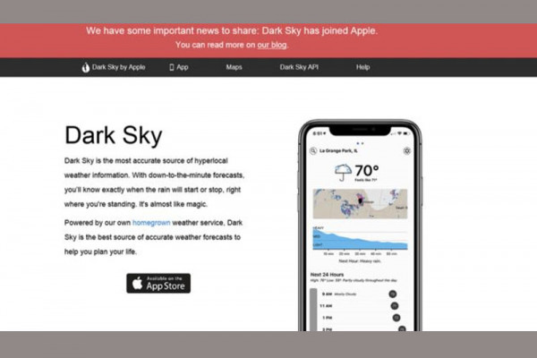 Apple buys weather app Dark Sky