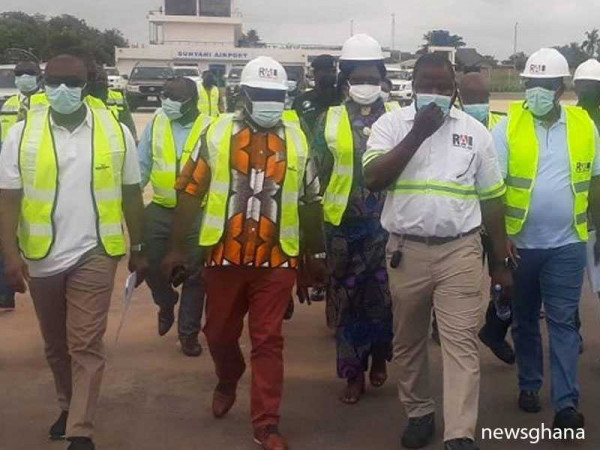Transport Minister satisfied with progress of work at Sunyani Airport