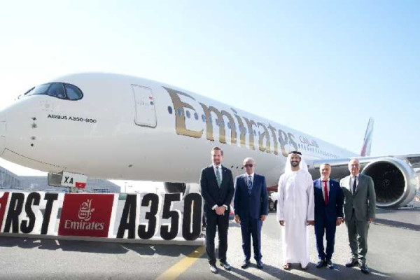 Emirates officially unveils its first A350 Aircraft 