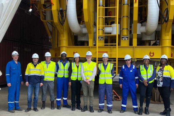 Tullow Ghana leadership team tour Orsam Fabrication Yard and Skandi Africa