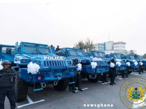 More resources flow in for Ghana Police; 100 vehicles, 600 motorbikes, 6 Apcs