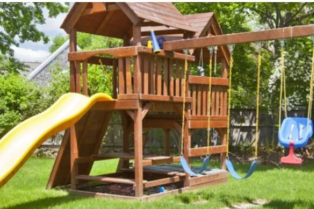 Refinishing a Wood Swing Set