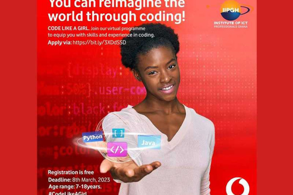 Vodafone Ghana Partners with Institute of ICT Professionals to Train 1000 Girls through Code-Like...