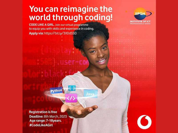 Vodafone Ghana Partners with Institute of ICT Professionals to Train 1000 Girls through Code-Like...