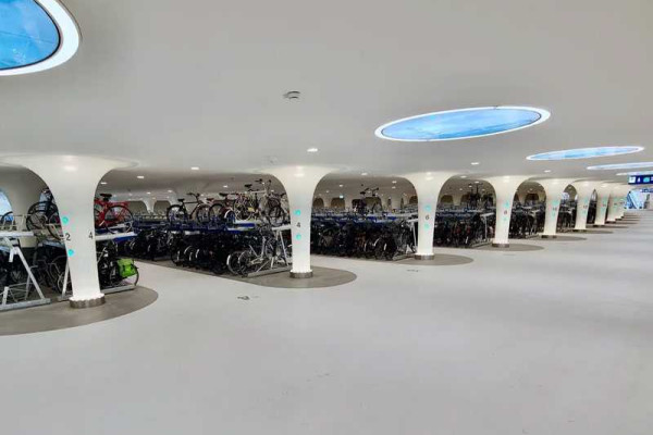 Amsterdam’s underwater parking garage fits 7,000 bicycles and zero cars