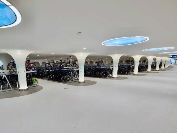 Amsterdam’s underwater parking garage fits 7,000 bicycles and zero cars