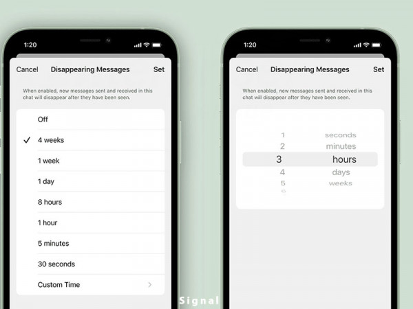 Signal now lets you choose disappearing messages by default for new chats