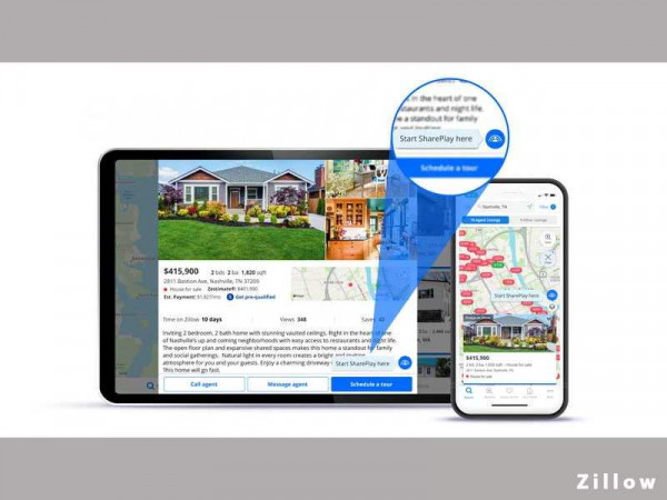 Zillow adds FaceTime SharePlay to browse homes with friends