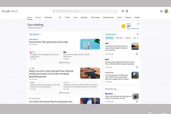 Google News launches a new desktop design with topic customization