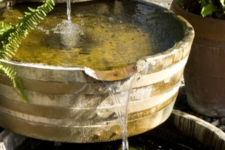 Build a 3-Tier Wine Barrel Fountain Pond