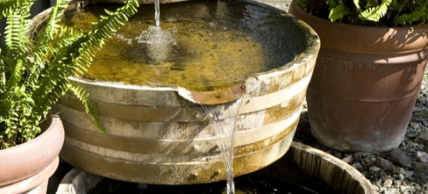 Build a 3-Tier Wine Barrel Fountain Pond